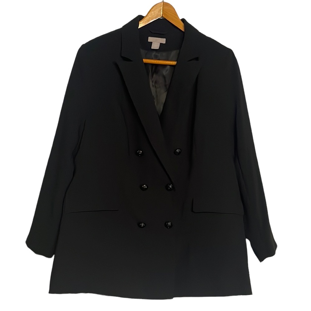 H&M Black Double-Breasted Blazer